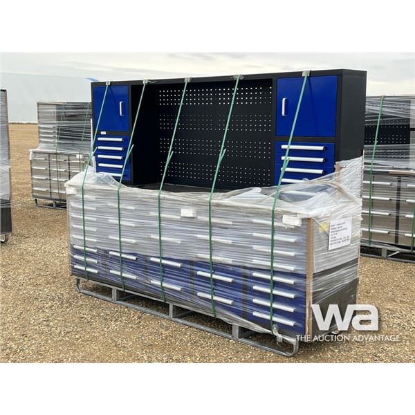 10 FT. STAINLESS 40 DRAWER WORK BENCH