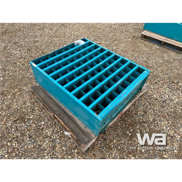 BLUE 72 HOLE BOLT BIN & CONTENTS