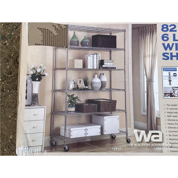6 LAYER WIRE METAL SHELVING RACK