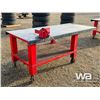 Image 4 : 8 X 3.5 FT. WORK BENCH ON WHEELS WITH VICE