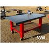 Image 2 : 7 X 3.5 FT. WORK BENCH ON WHEELS WITH VICE