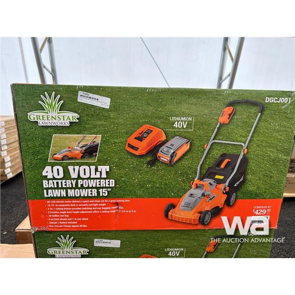 GREENSTAR 40 VOLT 15 IN. BATTERY PUSH MOWER
