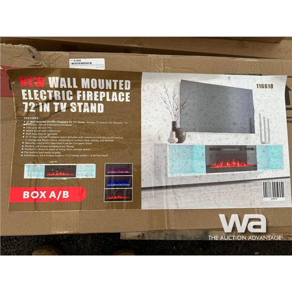 72 IN. WALL MOUNTED ELECTRIC FIREPLACE & TV STAND