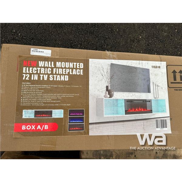 72 IN. WALL MOUNTED ELECTRIC FIREPLACE & TV STAND