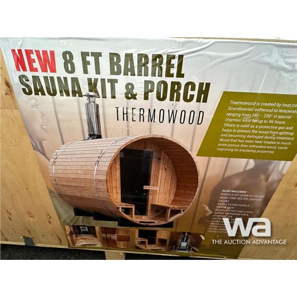 8 FT BARREL SAUNA WITH PORCH