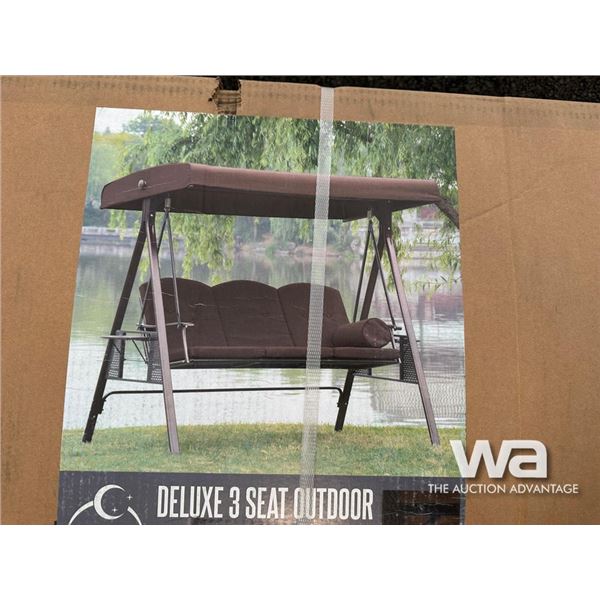 DELUXE 3 SEAT OUTDOOR CANOPY PORCH SWING