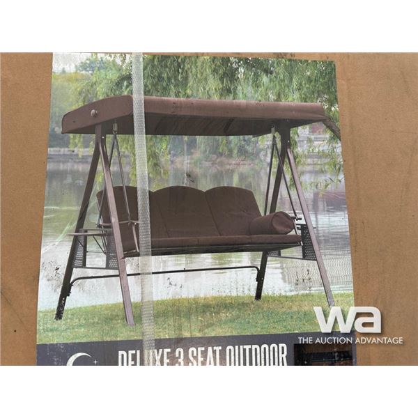 DELUXE 3 SEAT OUTDOOR CANOPY PORCH SWING