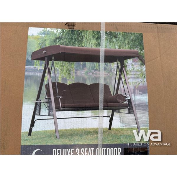 DELUXE 3 SEAT OUTDOOR CANOPY PORCH SWING