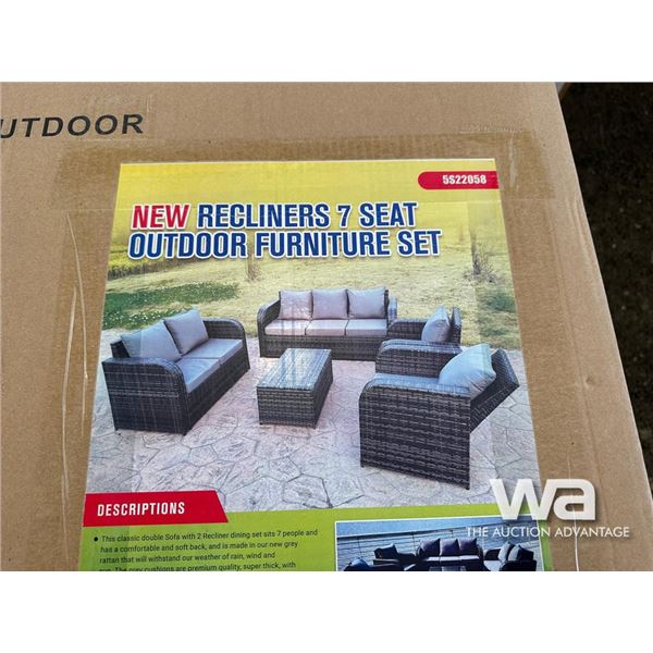 RECLINERS 7 SEAT OUTDOOR FURNITURE SET