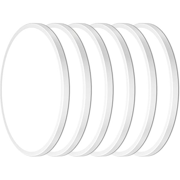 6-Pack of LED Flush Mount Ceiling Lights - 12" Size - 3200LM - 28W Dimmable - New in Box