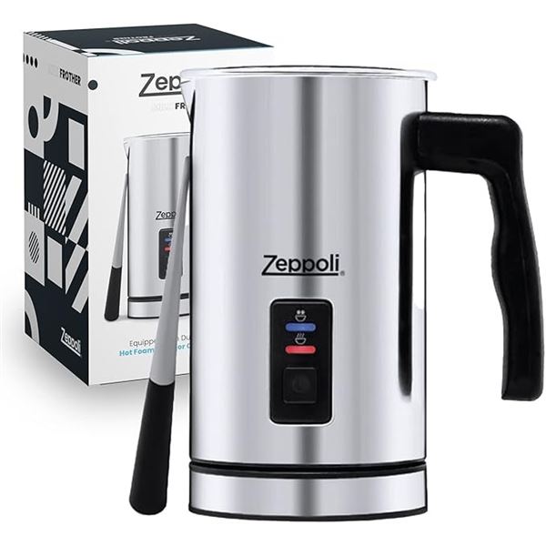 1 Zeppoli Stainless Steel Electric Milk Frother/Warmer - Brand New!