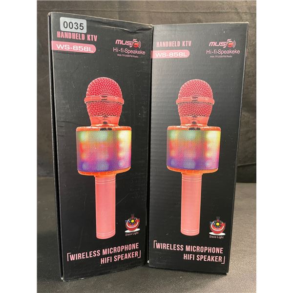 2 Handheld Wireless Microphones/Karaoke Microphones (Model: WS-858L) - Brand New!