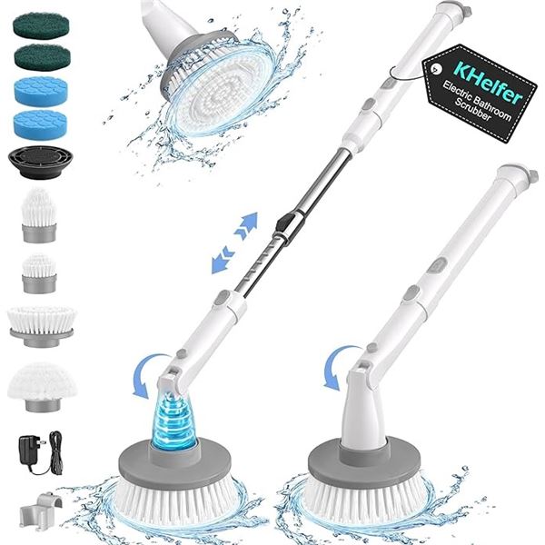 1 KHelfer Electric Spin Scrubber - Cordless Spin Brush with Extendable Handle - New in Box!