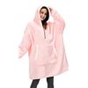 Image 1 : 1 Fantaslook Oversized Wearable Hoodie Blanket- Quarter-Zip; Sherpa - Pink - New (Vacuum Sealed)