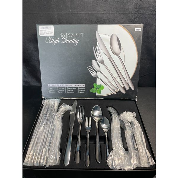 48PC High-Quality Cutlery Set/Stainless Steel Flatware Set - New