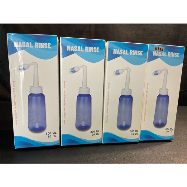 4 Nasal Rinse Bottles - 300ml - For Clearing Sinuses - New