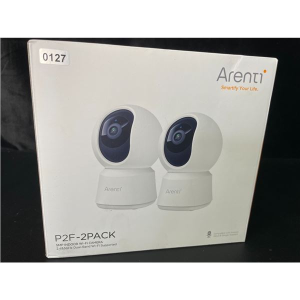 Arenti P2F (2-Pack) 5MP Indoor Smart Wi-Fi Home Security Cameras/Pet Cams/Baby Cams - New Sealed!