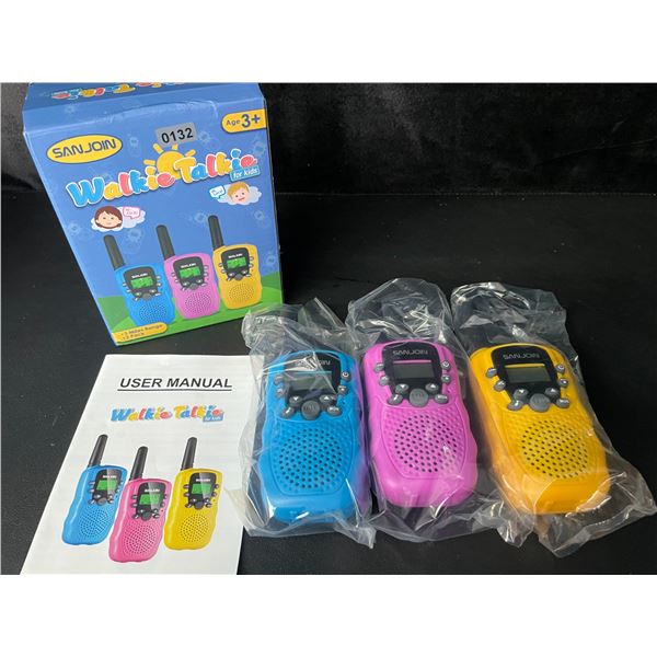 3PC Kids Walkie-Talkie Set - Blue/Pink/Yellow Included - 3 Mile Range - New