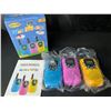 Image 1 : 3PC Kids Walkie-Talkie Set - Blue/Pink/Yellow Included - 3 Mile Range - New