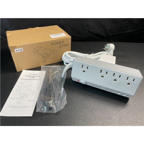 1 Multi-Outlet Power Strip Bar with Clamp - USB-C & USB-A Outlets Included on Power Strip - New