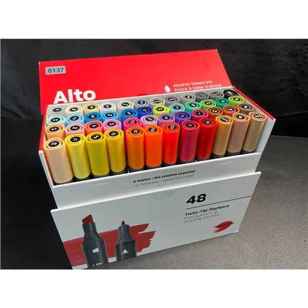1 DeSerres Alto Alcohol-Based Ink Twin-Tip Markers Set - 48 Colours - Brand New!!