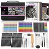 Image 1 : 1 Hiforny 100PC Drawing & Sketching Set - Artist Quality/Professional Level Art Supply Set - New!