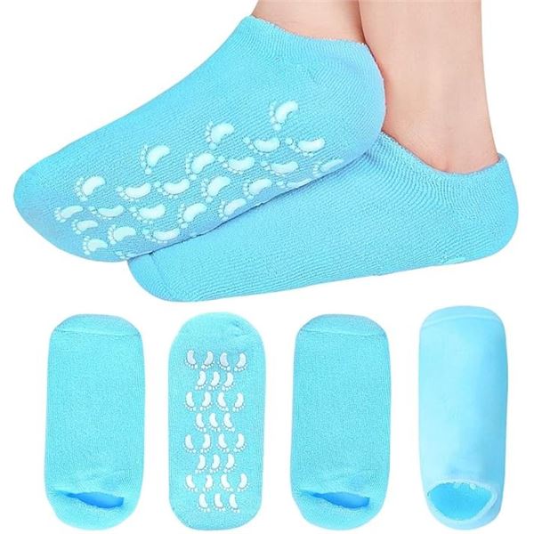3 Packs of Gel-Moisturizing Socks/Spa Gel Lined Socks for Cracked/Dry Feet - 2 Pairs Each/6 Total