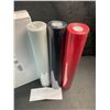 Image 4 : 3 Large Rolls of Heat Transfer Vinyl (HTV)- 12" x 20FT Rolls - White, Black, and Red - NEW