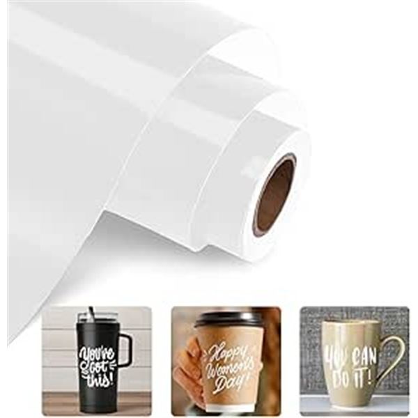2 Large Rolls of White Permanent Vinyl - 12" x 15FT Rolls - For DIY Crafts/Decor - Brand New