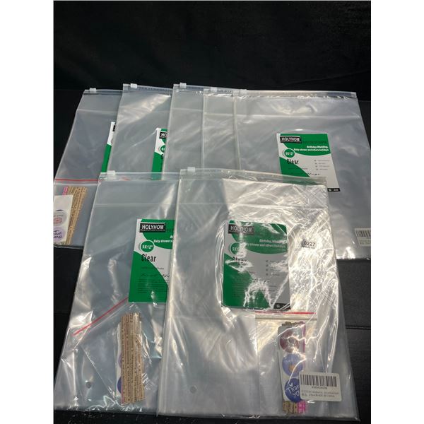 7 Packs of Clear Cellophane Storage Bags - 25PCS Each - 9" x 12" Size - New