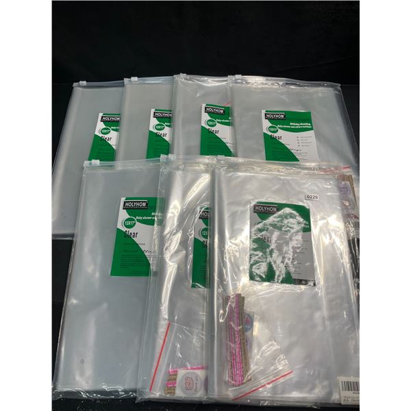 7 Packs of Clear Cellophane Storage Bags - 25PCS Each - 12" x 17" Size - New