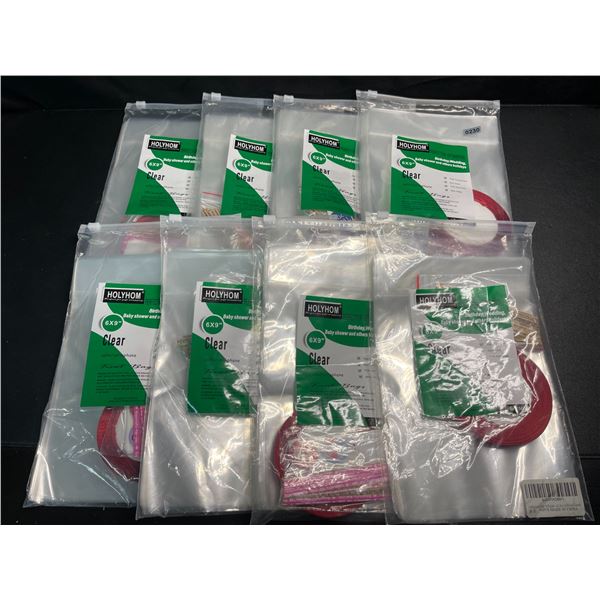 8 Packs of Clear Cellophane Storage Bags - 50PCS Each - 6" x 9" Size - New