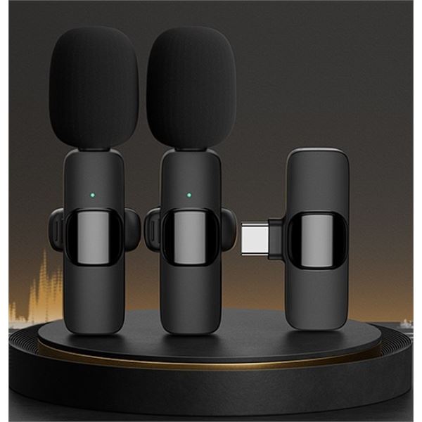 1 2-Pack of Wireless Lavalier Microphone for Smartphones (Type-C Connector*) - New Sealed!