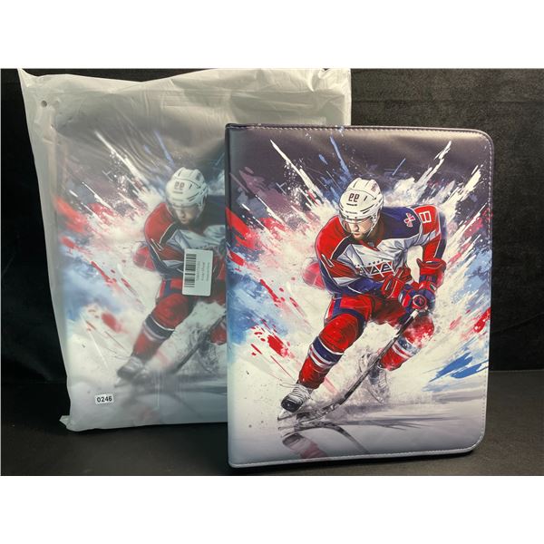 2 Large Leather Trading Card Hockey Binders - 9-Pocket Pages Fits 900 Cards Each - New!