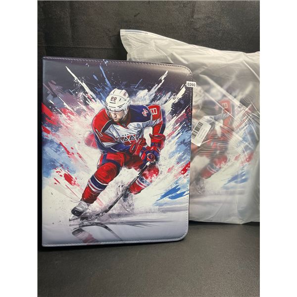 2 Large Leather Trading Card Hockey Binders - 9-Pocket Pages Fits 900 Cards Each - New!