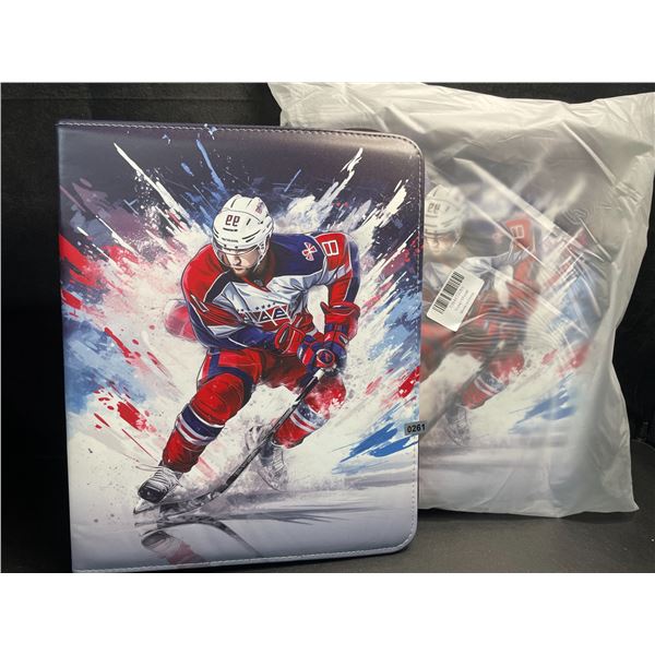 2 Large Leather Trading Card Hockey Binders - 9-Pocket Pages Fits 900 Cards Each - New!