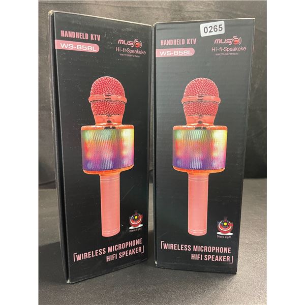 2 Handheld Wireless Microphones/Karaoke Microphones (Model: WS-858L) - Brand New!