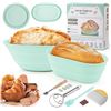 Image 1 : 2PC Silicone Bread Proofing Basket Kit (Includes 9" Round Bread Pan & 10" Oval Pan) - New!