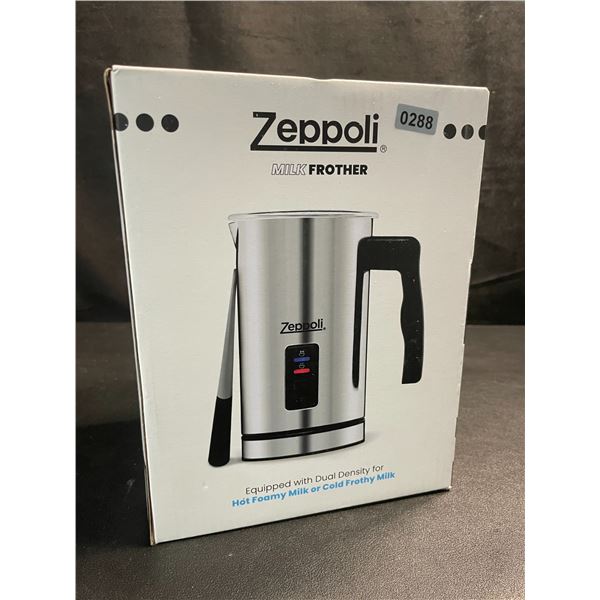1 Zeppoli Stainless Steel Electric Milk Frother/Warmer - Brand New!