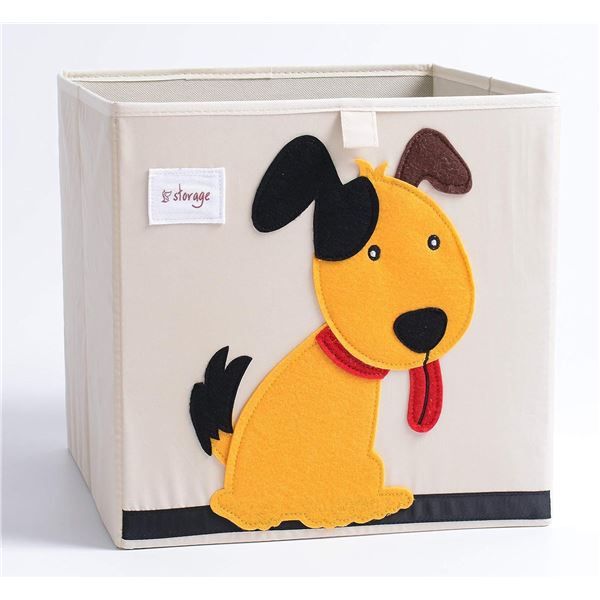 2 Foldable Toy Storage Bins for Kids/Nursery - 13Inch Size - Dog Design - New
