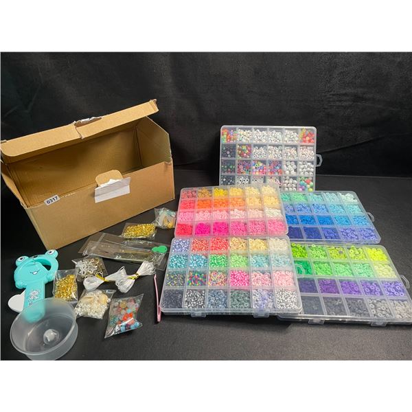 1 Large Bead/Jewelry Making Crafting Kit with Assorted Coloured Beads/Findings - New!