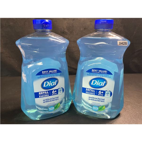 2 Large Bottles of Dial Antibacterial Hand Soap - Spring Water Scent - 1.53L Each - New