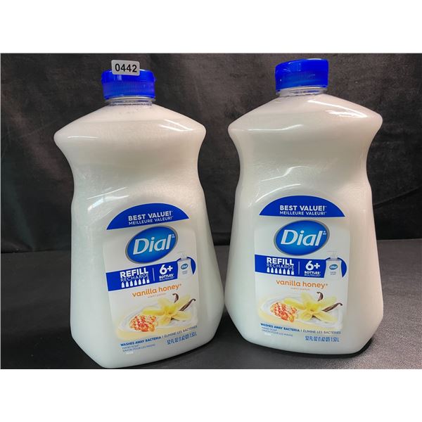 2 Large Bottles of Dial Vanilla Honey Scent Hand Soap - 1.53L Each - New