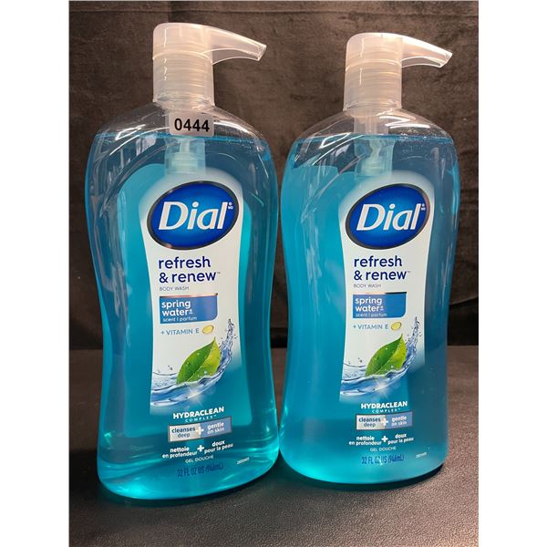 2 Dial Refresh & Renew Hydrating Body Wash - Spring Water Scent - 946ml Each (Large Size) - New