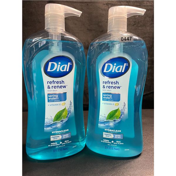 2 Dial Refresh & Renew Hydrating Body Wash - Spring Water Scent - 946ml Each (Large Size) - New