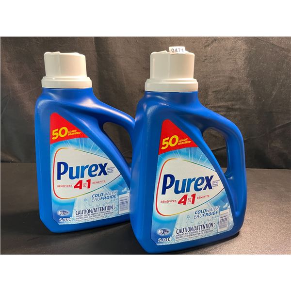 2 Bottles of Purex Cold Water Liquid Laundry Detergent - 2.03L (50 Loads) Each - New
