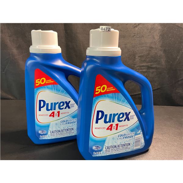 2 Bottles of Purex Cold Water Liquid Laundry Detergent - 2.03L (50 Loads) Each - New