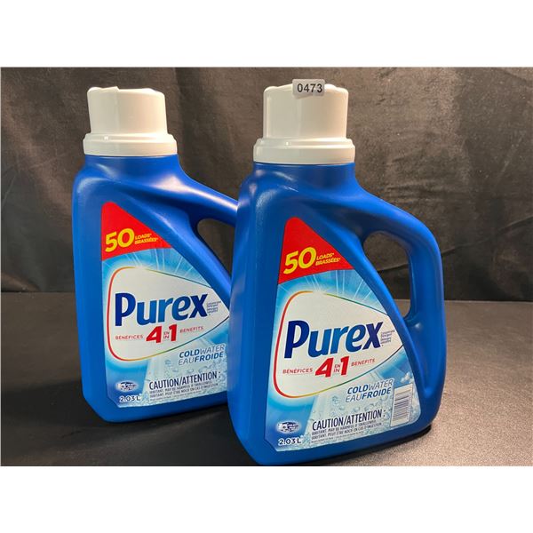 2 Bottles of Purex Cold Water Liquid Laundry Detergent - 2.03L (50 Loads) Each - New