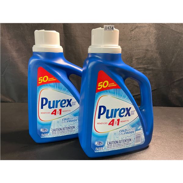 2 Bottles of Purex Cold Water Liquid Laundry Detergent - 2.03L (50 Loads) Each - New