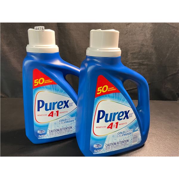 2 Bottles of Purex Cold Water Liquid Laundry Detergent - 2.03L (50 Loads) Each - New